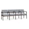 Lesro Lenox Wood 4 Seat Tandem Seating Wood Frame, Walnut, RS Fog Upholstery LW4103 - alternate 1